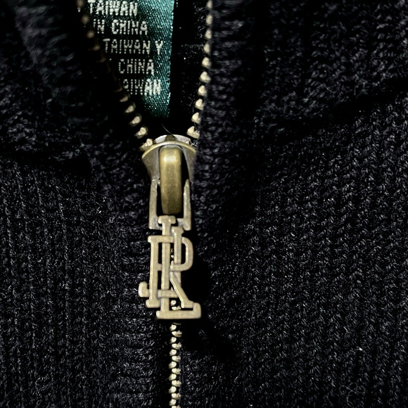 Lauren Ralph Lauren Women Sweater Jacket SZ Med Equestrian Classic Quilted Elbow - Picture 4 of 11